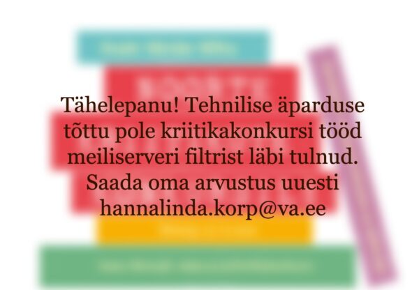 Saada oma arvustus uuesti!